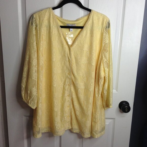 Isaac Mizrahi Tops - NWOT Isaac Mizrahi 3X Designer Lace & Poly Lined Peasant Blouse; Springtime Chic